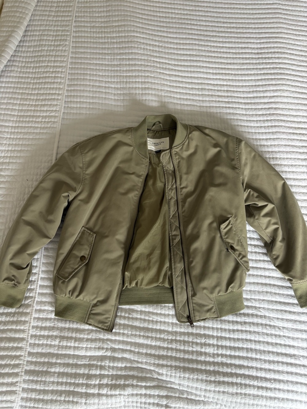 American Eagle Outfitters Olive Green Women's Bomber Jacket